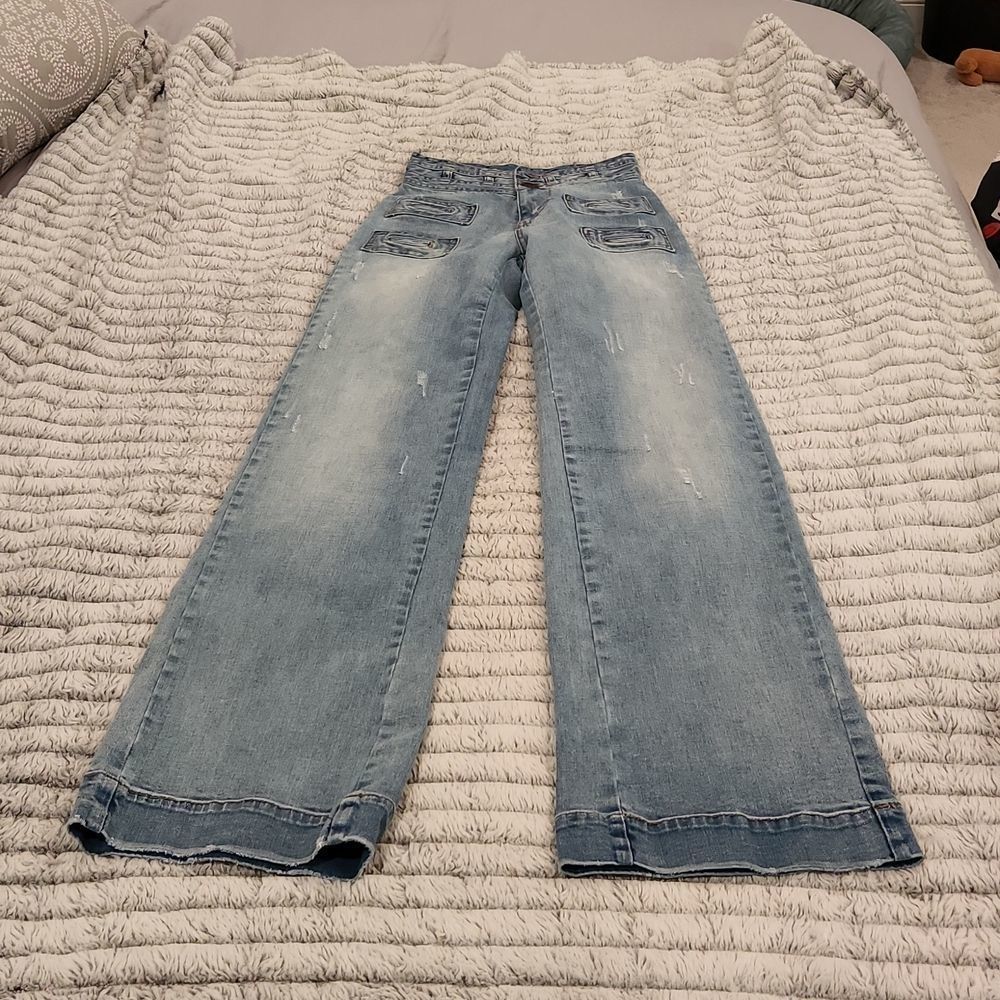 One Teaspoon high waist, slim fit, wide flare leg Scarlett jeans size 24